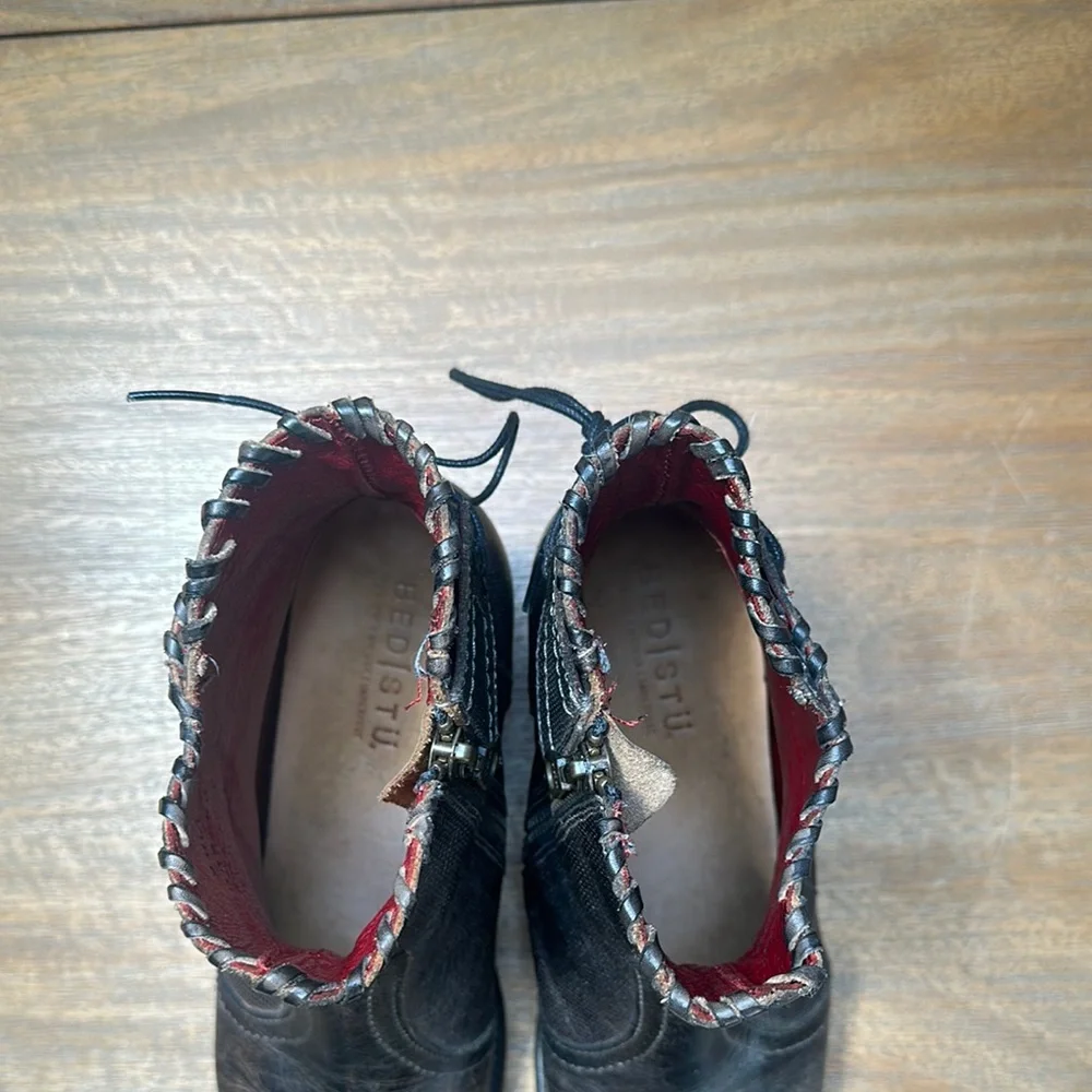 Bedstu Black Leather Ankle Boots - Picture 2 of 5